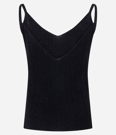 Blusa sin Manga en Punto Canelado con Hilo Metalizado 7