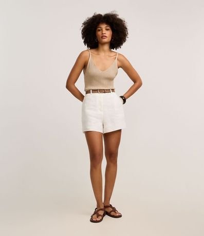 Blusa sin Manga en Punto Canelado con Hilo Metalizado 2