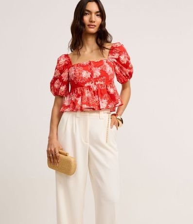 Pantalón Wide Leg en Crepé con Cinturón Cadena 2