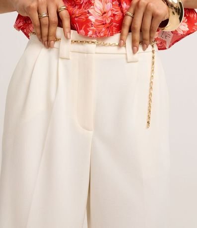 Pantalón Wide Leg en Crepé con Cinturón Cadena 3