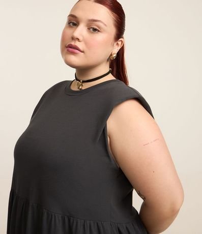 Vestido Corto Muscle Tee en Algodón con Volados Marias Curve & Plus Size 3
