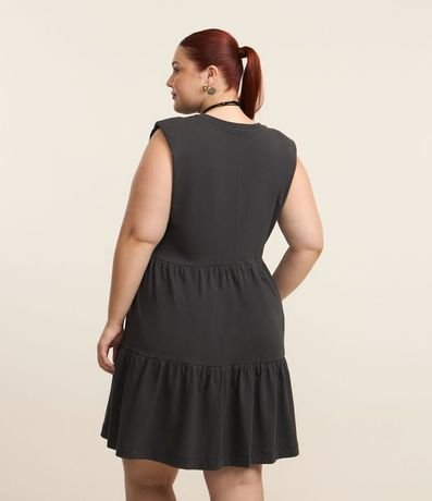 Vestido Corto Muscle Tee en Algodón con Volados Marias Curve & Plus Size 4