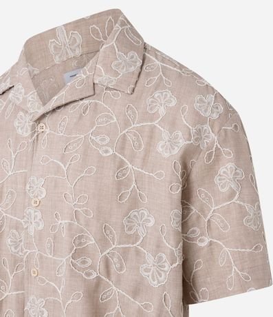 Camisa Regular  Manga Corta con Bordado Floral 7