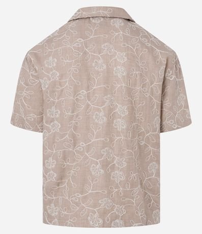 Camisa Regular  Manga Corta con Bordado Floral 8