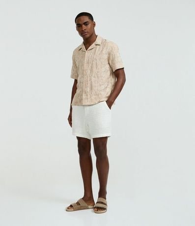 Camisa Regular  Manga Corta con Bordado Floral 2