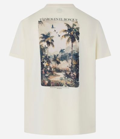 Remera Comfort en Algodón con Estampa de Paisaje y Lettering Pájaros En El Bosque 7