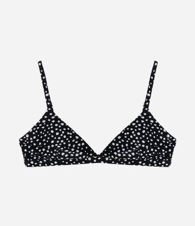 Bikini Top Triangulo Fixo en Microfibra de Lunares 4
