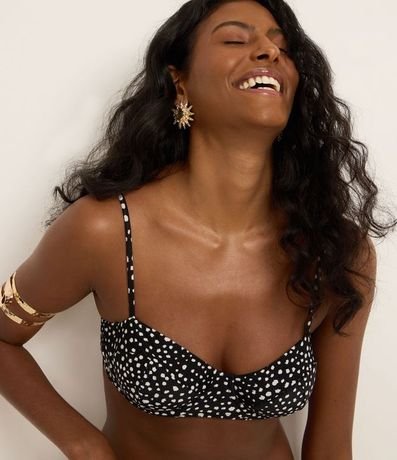 Bikini Top Media Taza en Microfibra de Lunares