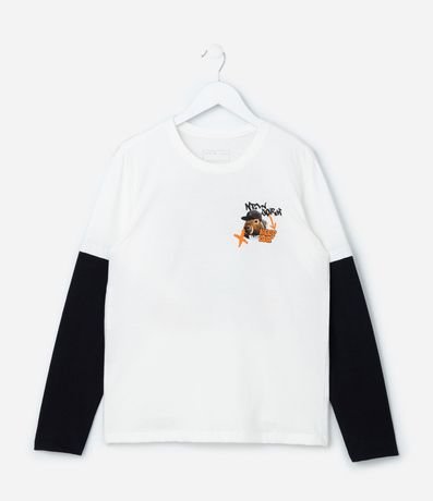 Remera Infantil con Estampa Frente y Espalda Capivara - Talle 5 a 14 años