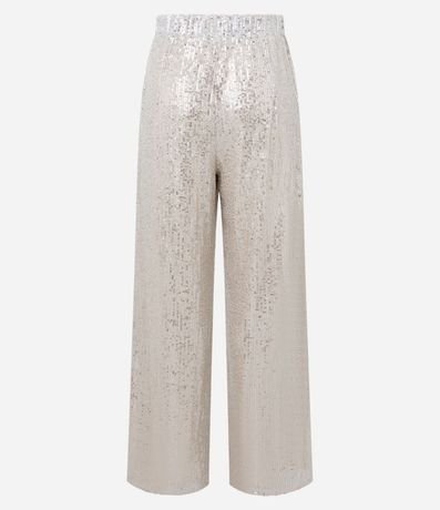 Pantalón Pantalona con Punto Abierto y Lentejuela Metalizado 4