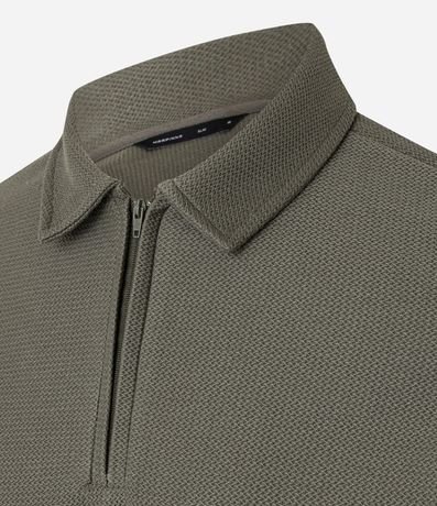 Camisa Polo Slim con Cremallera en el Cuello y Texturizada 7