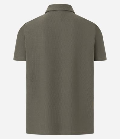 Camisa Polo Slim con Cremallera en el Cuello y Texturizada 8