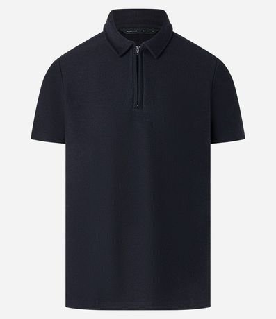 Camisa Polo Slim con Cremallera en el Cuello y Texturizada 6