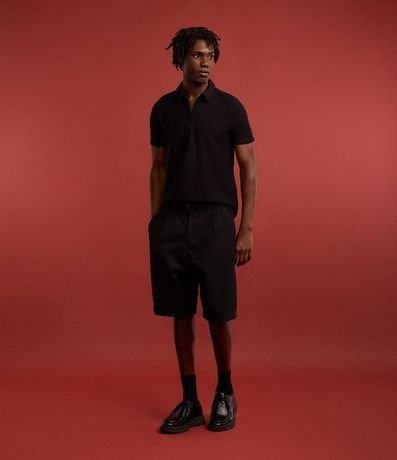 Camisa Polo Slim con Cremallera en el Cuello y Texturizada 4