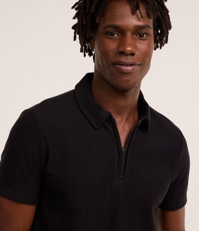 Camisa Polo Slim con Cremallera en el Cuello y Texturizada 5