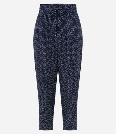 Pantalón en Crepé con Estampado Geométrico y Cintura Elástica