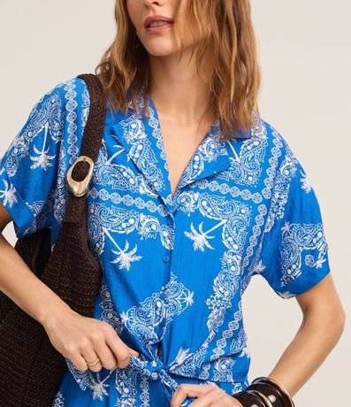 Camisa en Viscosa con Lazo y Estampa Paisely 4