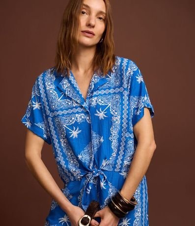 Camisa en Viscosa con Lazo y Estampa Paisely 5