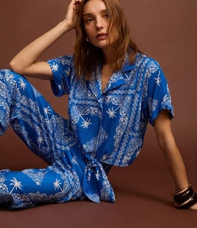 Camisa en Viscosa con Lazo y Estampa Paisely 6