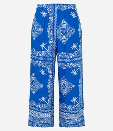 Pantalón Pantacourt Cintura Alta en Viscosa con Estampa Paisley 7