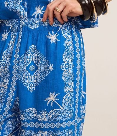 Pantalón Pantacourt Cintura Alta en Viscosa con Estampa Paisley 4