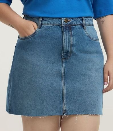 Pollera Midi en Jeans con Fenda y Ruedo a Hilo Curve & Plus Size 2