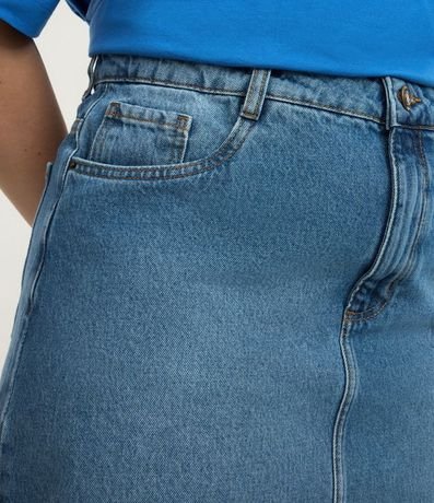 Pollera Midi en Jeans con Fenda y Ruedo a Hilo Curve & Plus Size 3