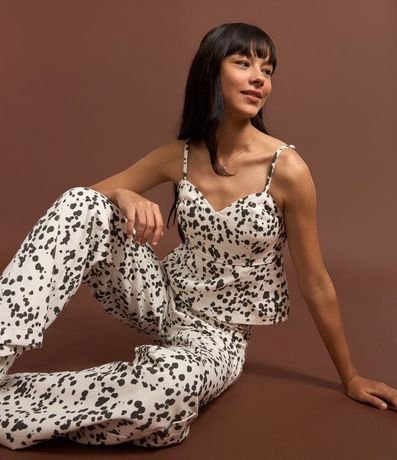 Pantalón Wide Leg en Sarga Animal Print 6