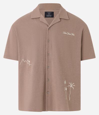 Camisa Boxy en Algodón con Bordado de palmeras 6