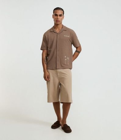 Camisa Boxy en Algodón con Bordado de palmeras 2