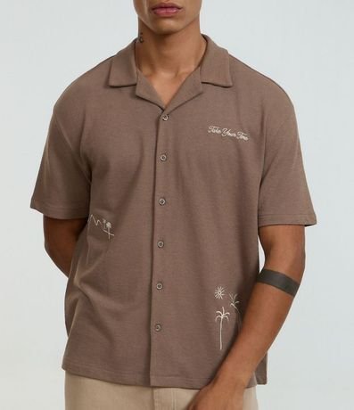 Camisa Boxy en Algodón con Bordado de palmeras 4