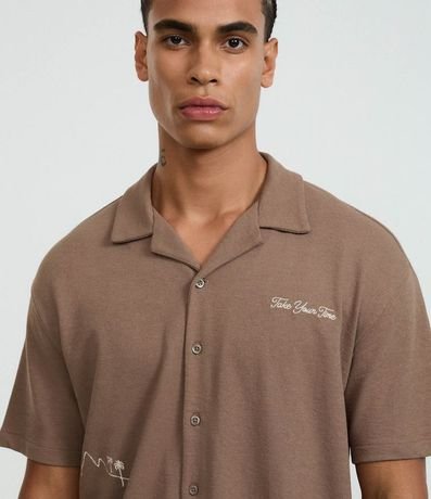 Camisa Boxy en Algodón con Bordado de palmeras 5