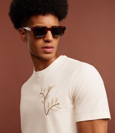 Remera Regular en Algodón con Bordado Floral 3