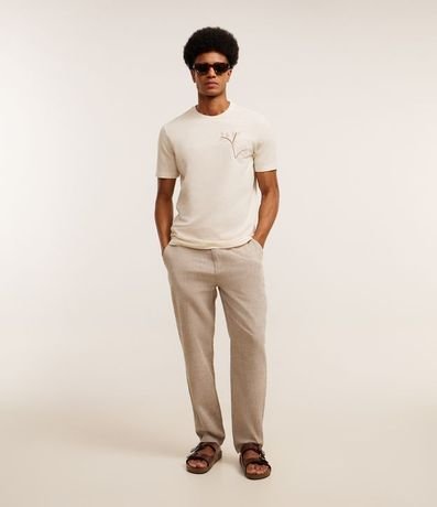 Remera Regular en Algodón con Bordado Floral 4