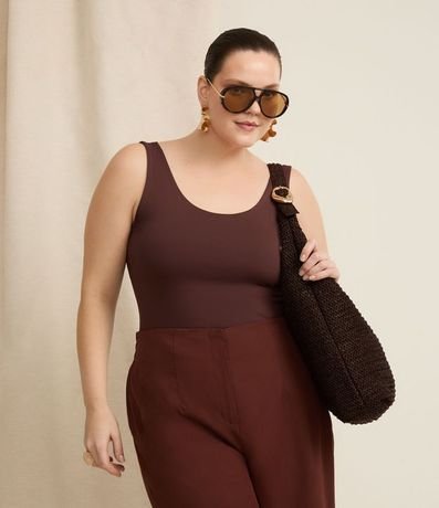 Blusa Musculosa en Poliamida con Breteles Anchos Curve & Plus Size