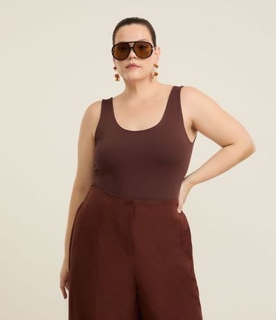 Blusa Musculosa en Poliamida con Breteles Anchos Curve & Plus Size 3