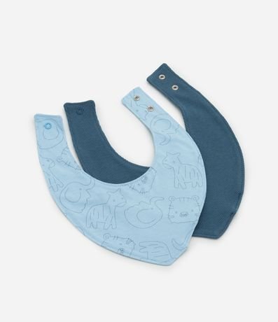 Kit 02 Baberos Infantiles con Estampa Animalitos - Talle único