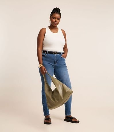 Pantalón Skinny en Jeans con Deshilachados Curve & Plus Size
