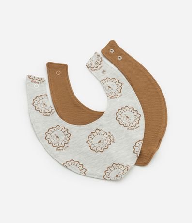 Kit 02 Baberos Infantiles con Estampa León - Talle único