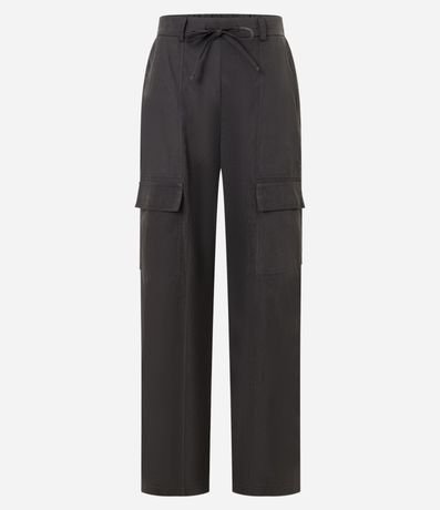 Pantalón Wide Leg en Cupro con Pespontos 2