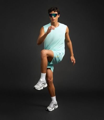 Bermuda Deportiva sin Estampado con Detalles de Colores