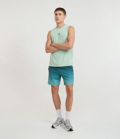 Bermuda Deportiva de Cuadros y Degrade en Barra