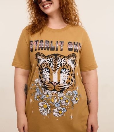 Remera Alargada en Algodón con Estampa Leopardo  Curve & Plus Size 3