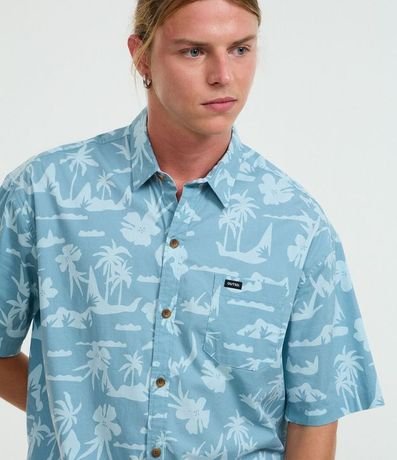Camisa Relaxed en Tricolina con Estampa de Islas 3