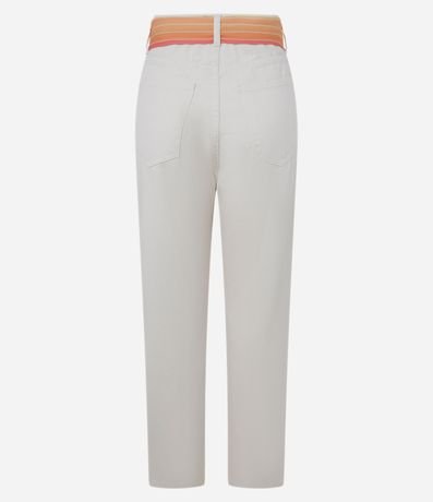 Pantalón Mom en Sarga con Pañuelo en la Cintura 6