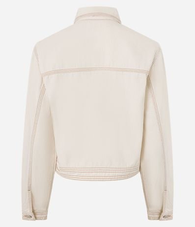 Campera en Sarga con Bolsillos y Pespuntos Contrastantes 6