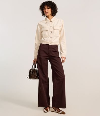 Campera en Sarga con Bolsillos y Pespuntos Contrastantes 2