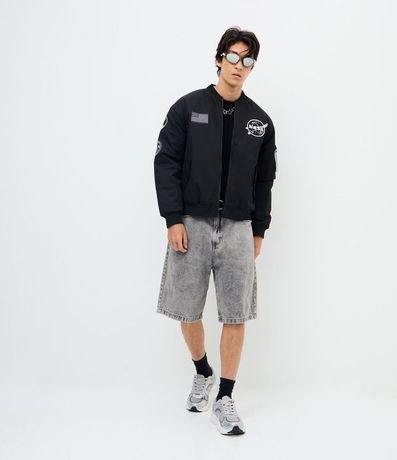 Campera Bomber en Microfibra con Estampa de la Nasa 4