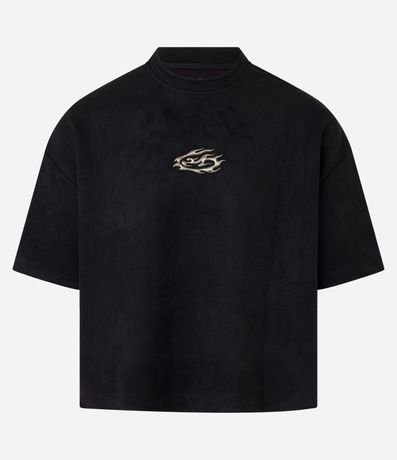 Remera Boxy en Gamuza con Estampa Localizada 6