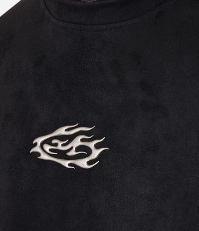 Remera Boxy en Gamuza con Estampa Localizada 7